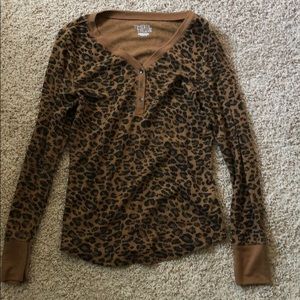 Cheetah Print Long-Sleeve Top